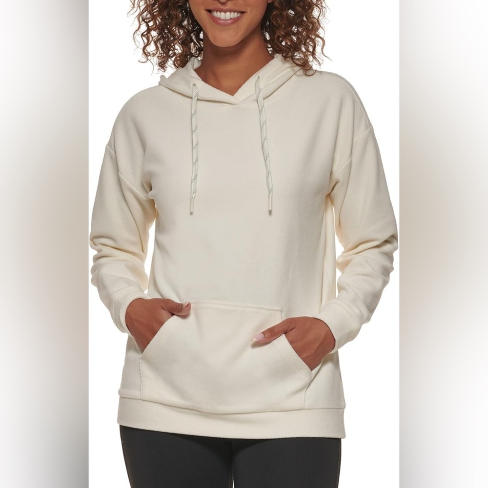 Ribbed Off-White Hoodie